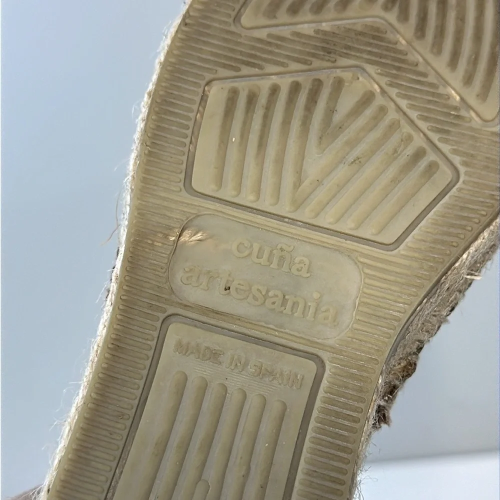 Anthropologie Gaimo Leather Slingback Espadrille Sandals Size 36(5.5)